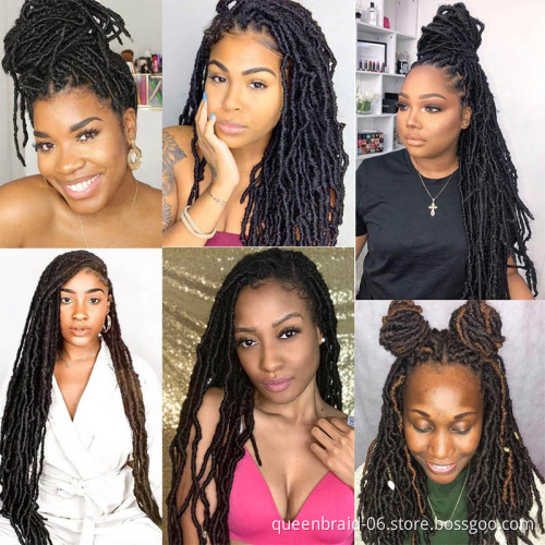 Nu Faux Locs Crochet Hair Extend Soft Locs Braiding Hair 24 Inch Pre-looped Crochet Braids